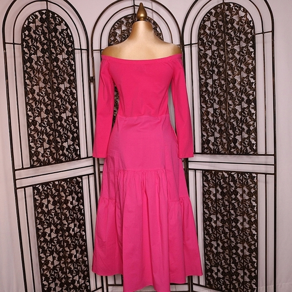 Vacation Look Tuckernuck Long Sleeve Midi Dress, Pink, Medium - Picture 4 of 10